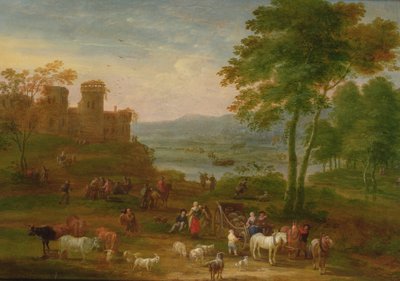 Landschaft mit Reisenden im Vordergrund von Mathys Schoevaerdts